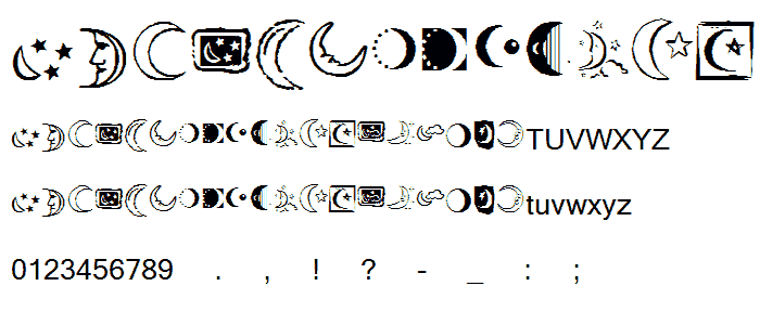 KR Crescent Moons font